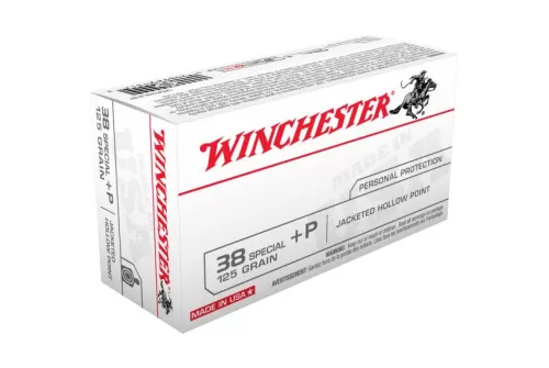Winchester Ammunition USA 125 gr Jacketed Hollow Point .38 Spl +P Ammo, 50/box - USA38JHP