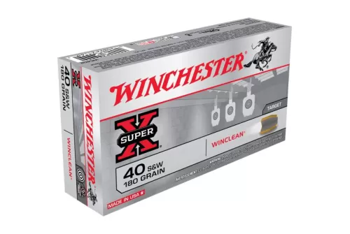 Winchester Ammunition Super-X 180 gr WinClean (Brass Enclosed Base) .40 S&W Ammo, 50/box - WC402