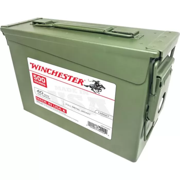 Winchester Ammunition USA 165 gr Full Metal Jacket .40 S&W Ammo, 500/box - USA40AC