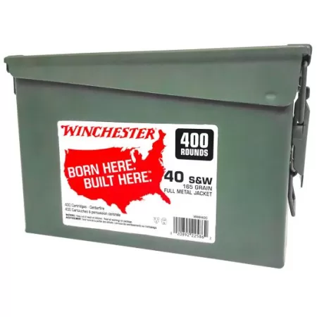 Winchester Ammunition USA 165 gr Full Metal Jacket Truncated-Cone .40 S&W Ammo, 400/box - WW40C
