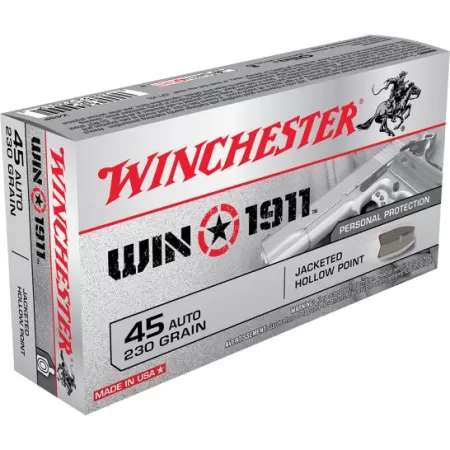 Winchester Ammunition Win1911 230 gr Jacketed Hollow Point .45 ACP Ammo, 50/box - X45P