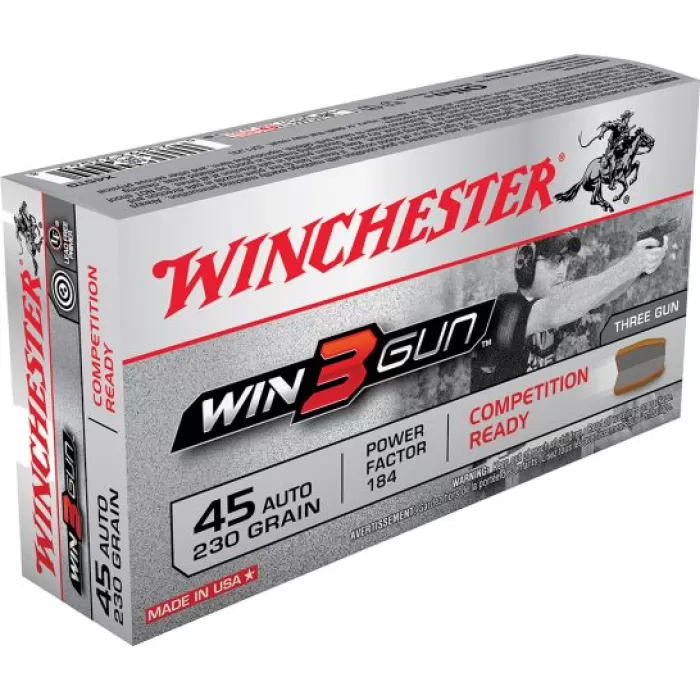 Winchester Ammunition Super-X 230 gr Jacketed Flat Point .45 ACP Ammo, 50/box - X45TG