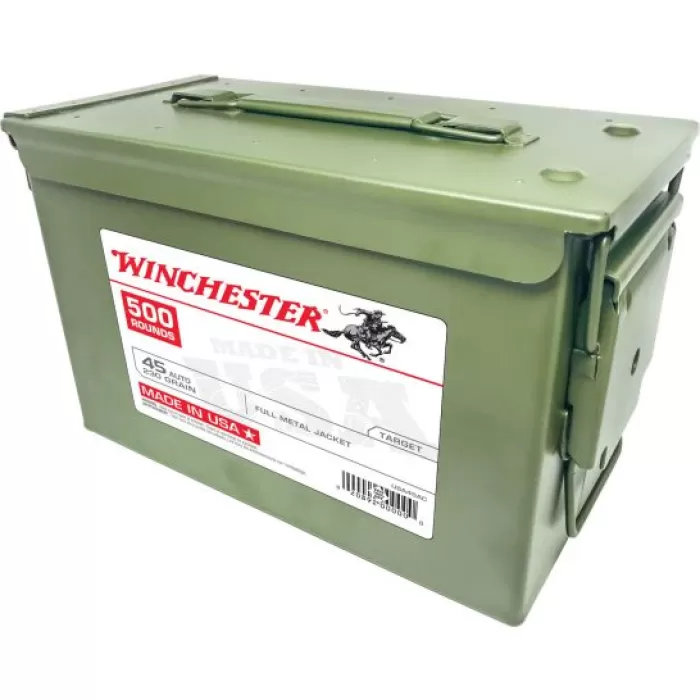 Winchester Ammunition USA 230 gr Full Metal Jacket .45 ACP Ammo, 500/box - USA45AC
