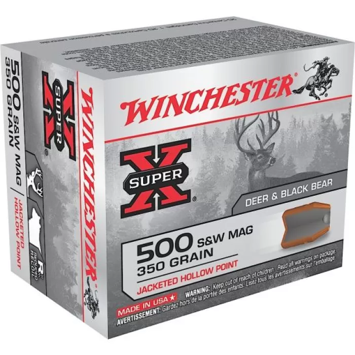 Winchester Ammunition Super-X 350 gr Jacketed Hollow Point .500 S&W Mag Ammo, 20/box - X500SW
