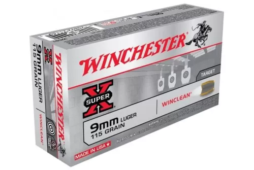 Winchester Super X 9mm Luger 115gr WC Handgun Ammo - 50 Rounds