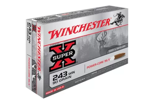 Winchester Ammunition Super-X 90 gr Power-Core .243 Win Ammo, 20/box - X243WLF