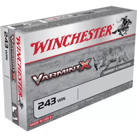 Winchester Ammunition Varmint-X 55 gr Zinc Core Lead Free Rapid Expansion .243 Win Ammo, 20/box - X243PLF