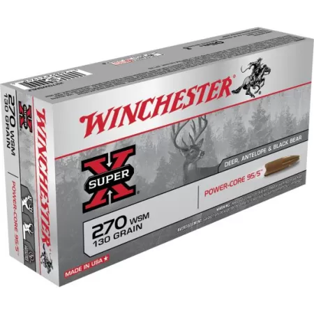 Winchester Ammunition Super-X 130 gr Power-Core .270 WSM Ammo, 20/box - X270WSMLF