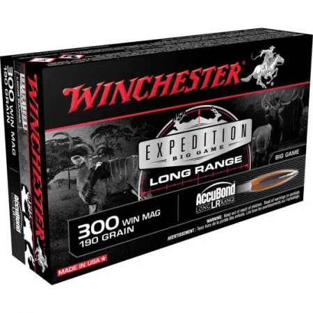 Winchester Ammunition Expedition Big Game Long Range 190 gr Accubond LR .300 Win Mag Ammo, 20/box - S300LR