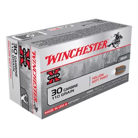 Winchester Super-X 110 gr HSP .30 Carbine Ammo, 50/box - X30M1