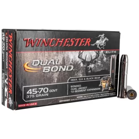 Winchester Ammunition Dual Bond 375 gr .45-70 Ammo, 20/box - S4570DB