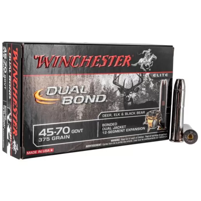 Winchester Ammunition Dual Bond 375 gr .45-70 Ammo, 20/box - S4570DB