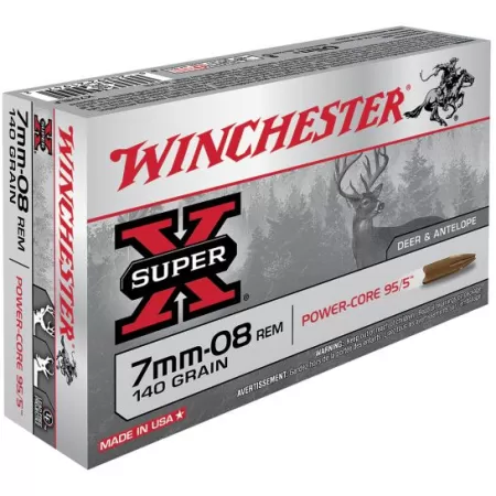 Winchester Ammunition Super-X 140 gr Power-Core 7mm-08 Rem Ammo, 20/box - X708LF