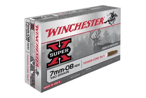 Winchester Ammunition Super-X 140 gr Power-Core 7mm-08 Rem Ammo, 20/box - X708LF