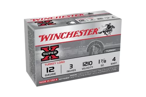 Winchester Ammunition Super-X Turkey Load 3" 12 Gauge Ammo 4, 10/box - X123MT4