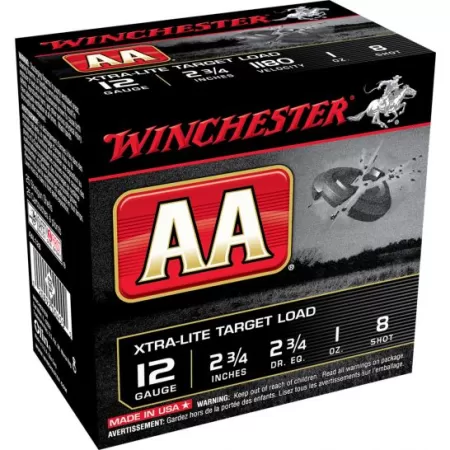 Winchester Ammunition AA Low Recoil Low Noise 2.75" 12 Gauge Ammo 8, 25/box - AA12FL8