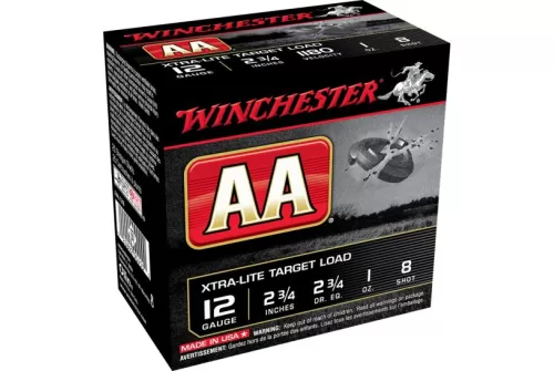 Winchester Ammunition AA Low Recoil Low Noise 2.75" 12 Gauge Ammo 8, 25/box - AA12FL8