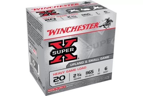 Winchester Ammunition Super-X Heavy Game Load 2.75" 20 Gauge Ammo 6, 25/box - XU20H6
