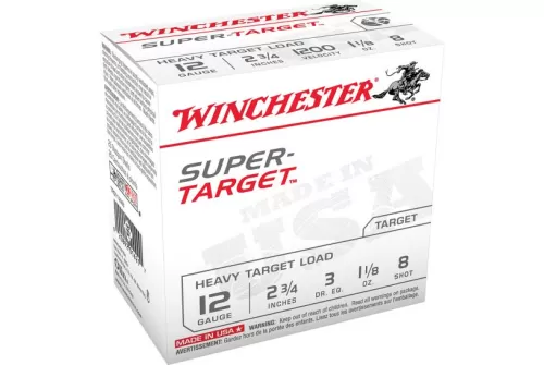 Winchester Ammunition Super Target Heavy 2.75" 12 Gauge Ammo 8, 25/box - TRGT12M8
