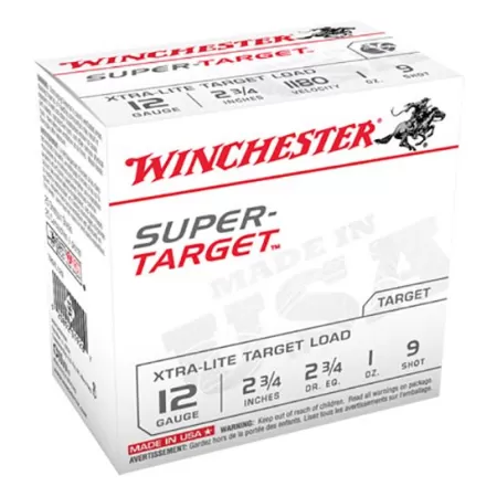 Winchester Ammunition Super Target Xtra-Lite 2.75" 12 Gauge Ammo 9, 25/box - TRGTL129