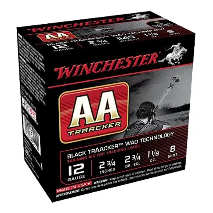 Winchester Ammunition AA Orange Traacker Wad Tech 2.75" 12 Gauge Ammo 8, 25/box - AA128TB