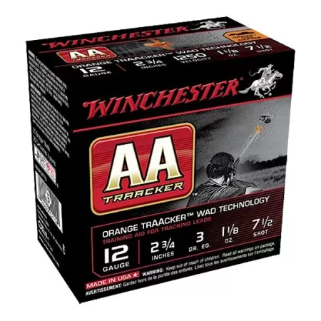 Winchester Ammunition AA Black Traacker Wad Tech 2.75" 12 Gauge Ammo 7-1/2, 25/box - AAHA127TO