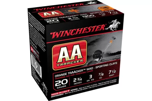 Winchester Ammunition AA Orange Traacker Wad Tech 2.75" 20 Gauge Ammo 7-1/2, 25/box - AASC207TO