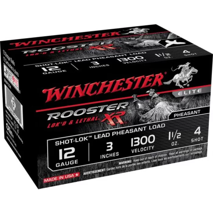 Winchester Ammunition Rooster XR 2.75" 12 Gauge Ammo 4, 15/box - SRXR124