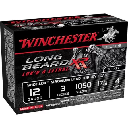 Winchester Ammunition Long Beard XR Shot-Lok Magnum 3" 12 Gauge Ammo 4, 10/box - STLB123M4