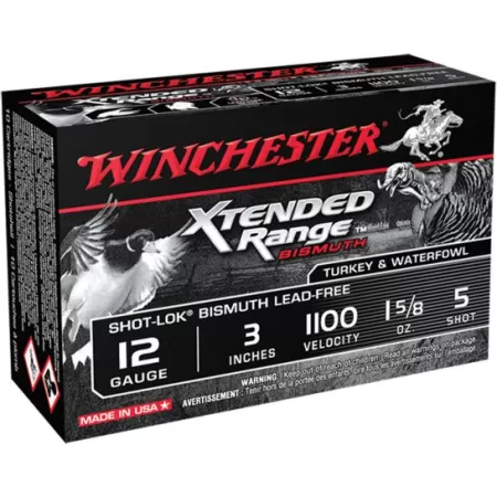 Winchester Ammunition Xtended Range Bismuth Shot-Lok 3" 12 Gauge Ammo 5, 10/box - XRB1235