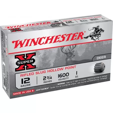 Winchester Ammunition Super-X Rifled Slug Hollow Point 2.75" 20 Gauge Ammo, 15/box - X20RSM5VP