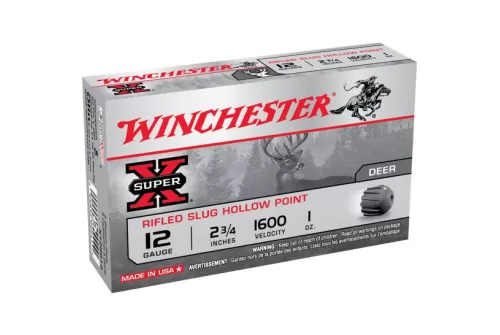 Winchester Ammunition Super-X Rifled Slug Hollow Point 2.75" 20 Gauge Ammo, 15/box - X20RSM5VP