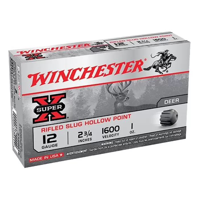 Winchester Ammunition Super-X Zinc Slug 2.75" 12 Gauge Ammo, 5/box - X12RS15LF