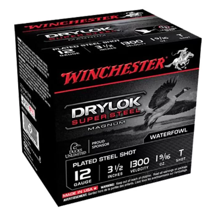 Winchester Ammunition Drylock Super Steel Magnum 3.5" 12 Gauge Ammo T, 25/box - XSC12LT