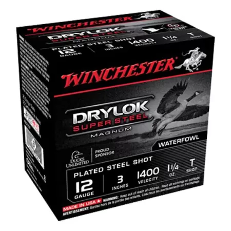 Winchester Ammunition Drylock Super Steel Magnum 3" 12 Gauge Ammo T, 25/box - XSC123T