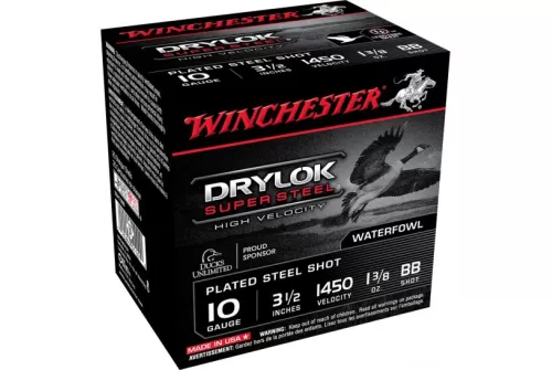 Winchester Ammunition Drylock Super Steel 3.5" 10 Gauge Ammo BB, 25/box - SSH10BB