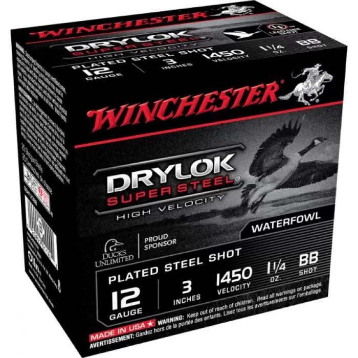 Winchester Ammunition Drylock Super Steel 3" 12 Gauge Ammo BB, 25/box - SSH123BB