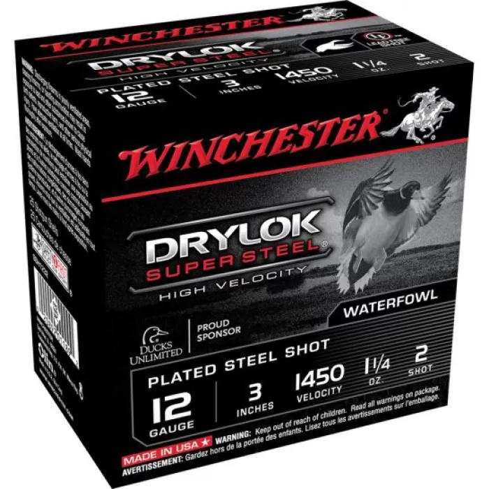 Winchester Ammunition Drylock Super Steel 3" 12 Gauge Ammo 2, 25/box - SSH1232