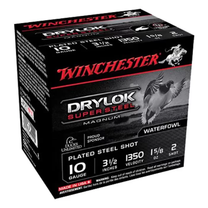Winchester Ammunition Drylock Super Steel 3.5" 10 Gauge Ammo 2, 25/box - XSC102