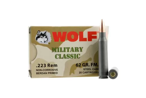 Wolf WPA Military Classic, .223 Remington, FMJ, 62 Grain, 500 Rounds