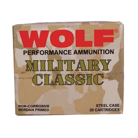 Wolf Performance Military Classic 168 gr Full Metal Jacket .30-06 Spfld Ammo, 500/case - MC3006FMJ168