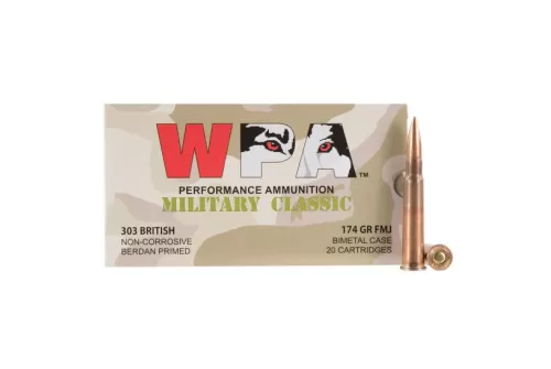 Wolf Performance Military Classic 174 gr Full Metal Jacket .303 British Ammo, 280/case - MC303BRITH