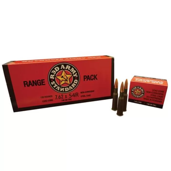 CENTURY ARMS Red Army Standard 7.62x54R FMJ 148 Grain Ammo, 20 Rd Box (AM1999) CENTURY ARMS Red Army Standard 7.62x54R FMJ 148 Grain Ammo, 20 Rd Box (AM1999)
