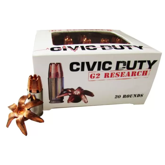 G2 Research Civic Duty 168 gr Copper Expansion Projectile .45 ACP Ammo, 20/box - CIVIC 45 ACP G2 Research Civic Duty 168 gr Copper Expansion Projectile .45 ACP Ammo, 20/box - CIVIC 45 ACP