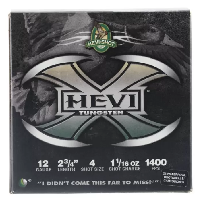 Hevi-Shot Hevi-X 2.75" 12 Gauge Ammo 4, 25/box - 50274 Hevi-Shot Hevi-X 2.75" 12 Gauge Ammo 4, 25/box - 50274