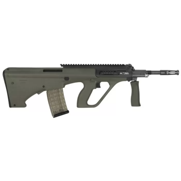 Steyr Arm AUG A3 M1 with Extended Rail .223 Rem/5.56 Semi-Automatic Rifle w/ Extended Rail, OD Green - AUGM1GRNH2 Steyr Arm AUG A3 M1 with Extended Rail .223 Rem/5.56 Semi-Automatic Rifle w/ Extended Rail, OD Green - AUGM1GRNH2