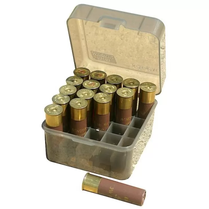 MTM Flip-Top 10 12 Gauge Up to 3.5in 25 Round Clear Smoke Shotshell Box (S25-12M-41)