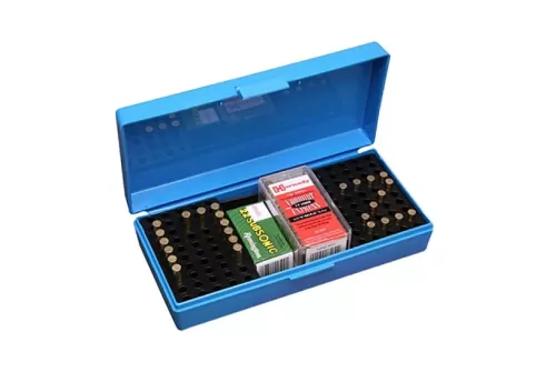 MTM 22 Long Rifle Rimfire Competition 100 Round Blue Ammo Box (SB-200-20)