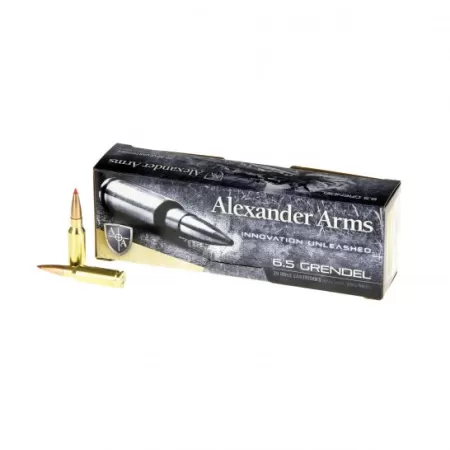 ALEXANDER ARMS LLC OEM 6.5 GRENDEL 129GR BALLISTIIC TIP 20 ROUNDS PER BOX