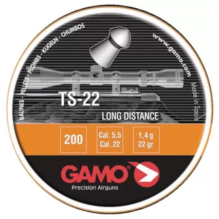 Gamo TS-22, .22 Caliber Pellet, Flat Nose, 200 Per Pack 632176854